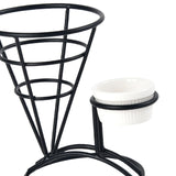 Maxbell 1x Cone Basket Durable Supplies French Fry Stand for Kitchen Party Picnic Black