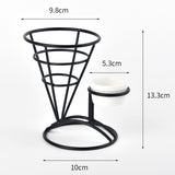 Maxbell 1x Cone Basket Durable Supplies French Fry Stand for Kitchen Party Picnic Black