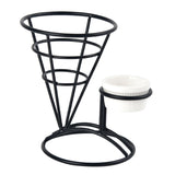 Maxbell 1x Cone Basket Durable Supplies French Fry Stand for Kitchen Party Picnic Black