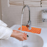 Maxbell Kitchen Faucet Sink Splash Guard Sink Draining Pad for Bathroom Home  Orange