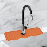 Maxbell Silicone Sink Faucet Mat Splash Catcher for Kitchen Sink Hotel Tray Orange