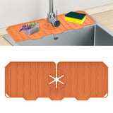 Maxbell Silicone Sink Faucet Mat Splash Catcher for Kitchen Sink Hotel Tray Orange