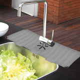 Maxbell Silicone Sink Faucet Mat Splash Catcher for Kitchen Sink Hotel Tray Gray