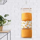 Maxbell Hanging Storage Bag Wall Door Closet Container for Living Room Organizer 3 pockets orange