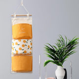 Maxbell Hanging Storage Bag Wall Door Closet Container for Living Room Organizer 3 pockets orange