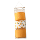 Maxbell Hanging Storage Bag Wall Door Closet Container for Living Room Organizer 3 pockets orange