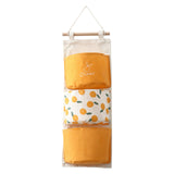 Maxbell Hanging Storage Bag Wall Door Closet Container for Living Room Organizer 3 pockets orange