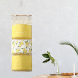 Maxbell Hanging Storage Bag Wall Door Closet Container for Living Room Organizer 3 pockets lemon