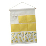 Maxbell Hanging Storage Bag Wall Door Closet Container for Living Room Organizer 7 pockets lemon