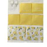 Maxbell Hanging Storage Bag Wall Door Closet Container for Living Room Organizer 7 pockets lemon