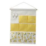 Maxbell Hanging Storage Bag Wall Door Closet Container for Living Room Organizer 7 pockets lemon