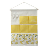 Maxbell Hanging Storage Bag Wall Door Closet Container for Living Room Organizer 7 pockets lemon