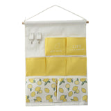 Maxbell Hanging Storage Bag Wall Door Closet Container for Living Room Organizer 7 pockets lemon