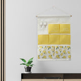 Maxbell Hanging Storage Bag Wall Door Closet Container for Living Room Organizer 7 pockets lemon