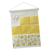 Maxbell Hanging Storage Bag Wall Door Closet Container for Living Room Organizer 7 pockets lemon