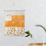 Maxbell Hanging Storage Bag Wall Door Closet Container for Living Room Organizer 7 pockets orange