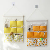 Maxbell Hanging Storage Bag Wall Door Closet Container for Living Room Organizer 7 pockets orange