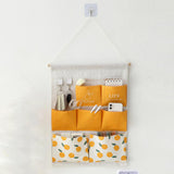 Maxbell Hanging Storage Bag Wall Door Closet Container for Living Room Organizer 7 pockets orange