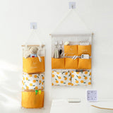 Maxbell Hanging Storage Bag Wall Door Closet Container for Living Room Organizer 7 pockets orange