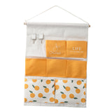 Maxbell Hanging Storage Bag Wall Door Closet Container for Living Room Organizer 7 pockets orange