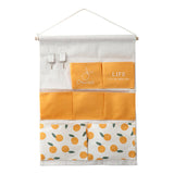 Maxbell Hanging Storage Bag Wall Door Closet Container for Living Room Organizer 7 pockets orange