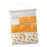 Maxbell Hanging Storage Bag Wall Door Closet Container for Living Room Organizer 7 pockets orange