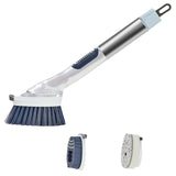 Maxbell Soap Dispensing Dish Brush with 2 Replace Heads for Pot Pan Cleaning Blue