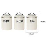 Maxbell 3Pcs Tea Coffee Sugar Canister Pantry Storage Containers for Farmhouse White