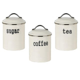 Maxbell 3Pcs Tea Coffee Sugar Canister Pantry Storage Containers for Farmhouse White