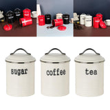 Maxbell 3Pcs Tea Coffee Sugar Canister Pantry Storage Containers for Farmhouse White