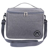 Maxbell Insulated Lunch Bag Oxford Cloth Large Capacity for Work Outdoor Gray