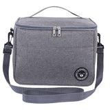 Maxbell Insulated Lunch Bag Oxford Cloth Large Capacity for Work Outdoor Gray