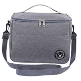 Maxbell Insulated Lunch Bag Oxford Cloth Large Capacity for Work Outdoor Gray