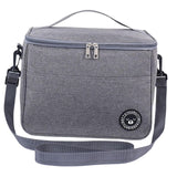 Maxbell Insulated Lunch Bag Oxford Cloth Large Capacity for Work Outdoor Gray