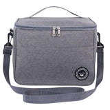 Maxbell Insulated Lunch Bag Oxford Cloth Large Capacity for Work Outdoor Gray