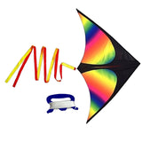 Maxbell Giant Delta Kite Fly Kite Windsock Triangle Kite Colorful for Toy Teenagers