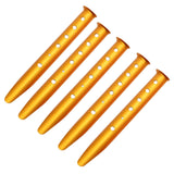 Maxbell 5Pcs Portable Tent Stakes Pegs Ground Nails Snow Sand Camping Yellow 31cm