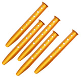 Maxbell 5Pcs Portable Tent Stakes Pegs Ground Nails Snow Sand Camping Yellow 31cm