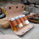 Maxbell Condiment Bottle Kit Spice Jar Camping Picnic Leather Bag Barbecue for BBQ