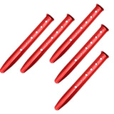 Maxbell 5Pcs Portable Tent Stakes Pegs Ground Nails Snow Sand Camping Red 31cm