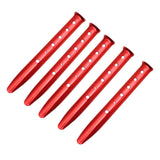 Maxbell 5Pcs Portable Tent Stakes Pegs Ground Nails Snow Sand Camping Red 31cm