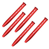 Maxbell 5Pcs Portable Tent Stakes Pegs Ground Nails Snow Sand Camping Red 31cm