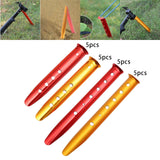 Maxbell 5Pcs Portable Tent Stakes Pegs Ground Nails Snow Sand Camping Red 23cm