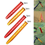 Maxbell 5Pcs Portable Tent Stakes Pegs Ground Nails Snow Sand Camping Red 23cm