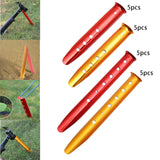 Maxbell 5Pcs Portable Tent Stakes Pegs Ground Nails Snow Sand Camping Red 23cm