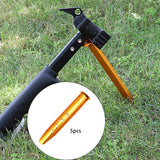 Maxbell 5Pcs Portable Tent Stakes Pegs Ground Nails Snow Sand Camping Yellow 23cm