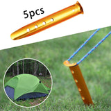 Maxbell 5Pcs Portable Tent Stakes Pegs Ground Nails Snow Sand Camping Yellow 23cm