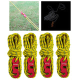 Maxbell 4x Tent Rope with S Tensioner High Strength for Tying Down Tarp Camping Tent