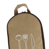 Maxbell Portable Cooking Utensils Organizer Bag Compact for Camp Travel Beige