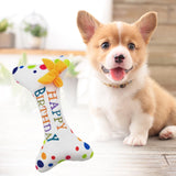 Maxbell Dog Large Birthday Cake, Bone, Present Squeaky Plush Toy Bone